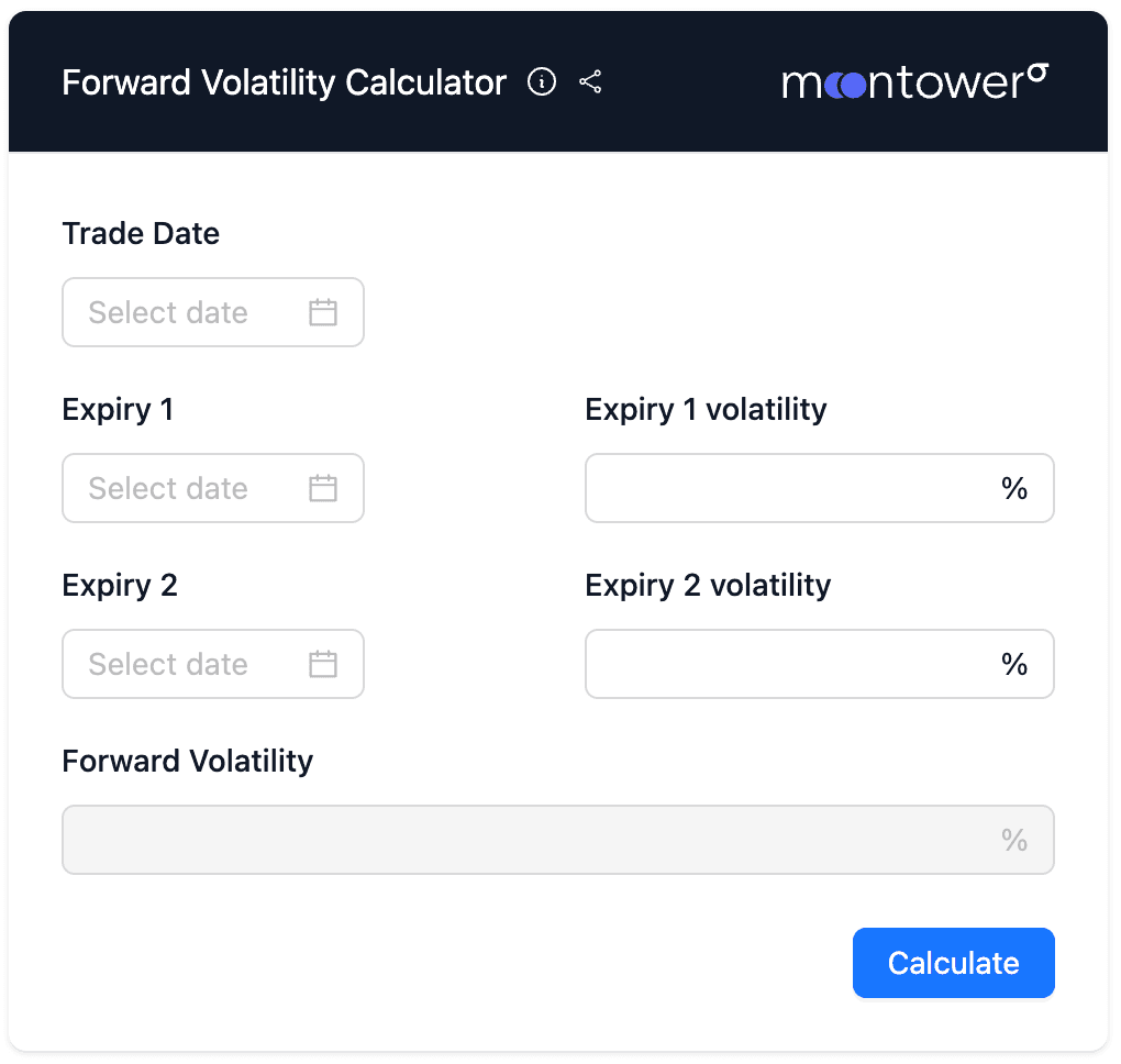 Options Forward Volatility Calculator